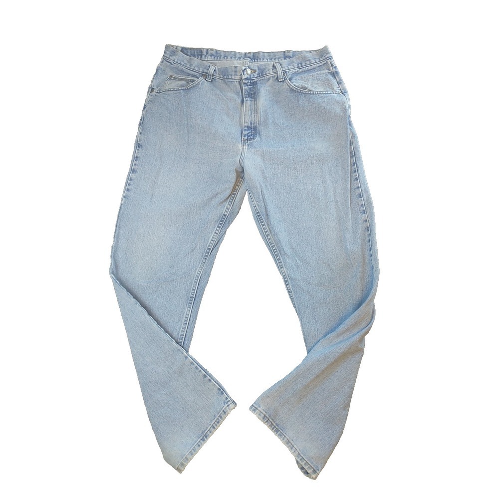 Wrangler Hero Authentic Jeans Mens 36x31 Light Wash Straight Leg Denim 976T1SB